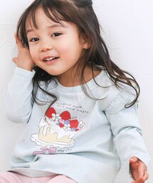 SLAP SLIP（スラップスリップ）の「【スララク 防汚加工 オーガニックコットン】ときめきデザイン女の子長袖Tシャツ(80~130cm)（Tシャツ/カットソー）」