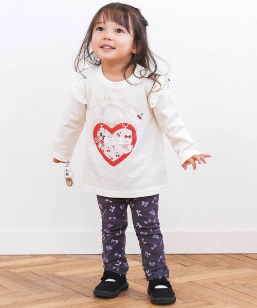 SLAP SLIP（スラップスリップ）の「【スララク/防汚加工/オーガニックコットン】ときめきデザイン女の子長袖Tシャツ(80~130cm)（Tシャツ/カットソー・キッズ・ピンク系その他/ブラック/ピンク/グリーン/ホワイト系その他/ブルー/オフホワイト/ホワイト系その他2・80ｃｍ/90cm/110cm/100cm/130cm/120cm）」の18枚目の写真