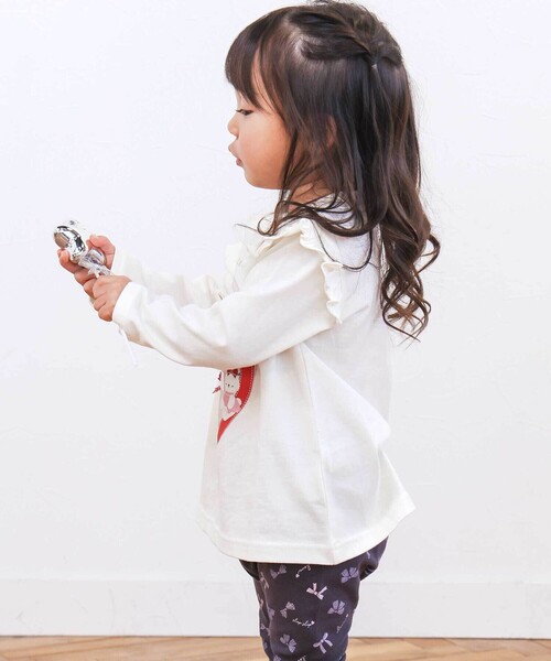 SLAP SLIP（スラップスリップ）の「【スララク/防汚加工/オーガニックコットン】ときめきデザイン女の子長袖Tシャツ(80~130cm)（Tシャツ/カットソー・キッズ・ピンク系その他/ブラック/ピンク/グリーン/ホワイト系その他/ブルー/オフホワイト/ホワイト系その他2・80ｃｍ/90cm/110cm/100cm/130cm/120cm）」の19枚目の写真