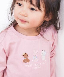 SLAP SLIP（スラップスリップ）の「【スララク/防汚加工/オーガニックコットン】ときめきデザイン女の子長袖Tシャツ(80~130cm)（Tシャツ/カットソー）」