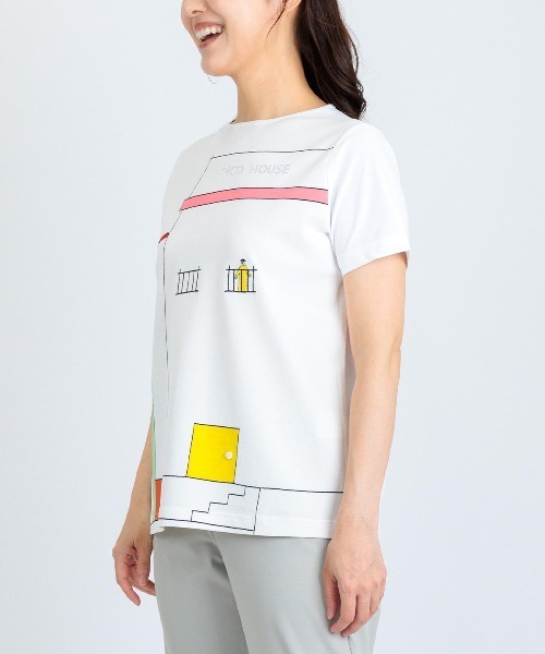 Picone CLUB（ピッコーネクラブ）の「前後異素材アートプルオーバー（Tシャツ/カットソー・レディース・ホワイト/ブラック/ベージュ・11号/13号/9号）」の9枚目の写真
