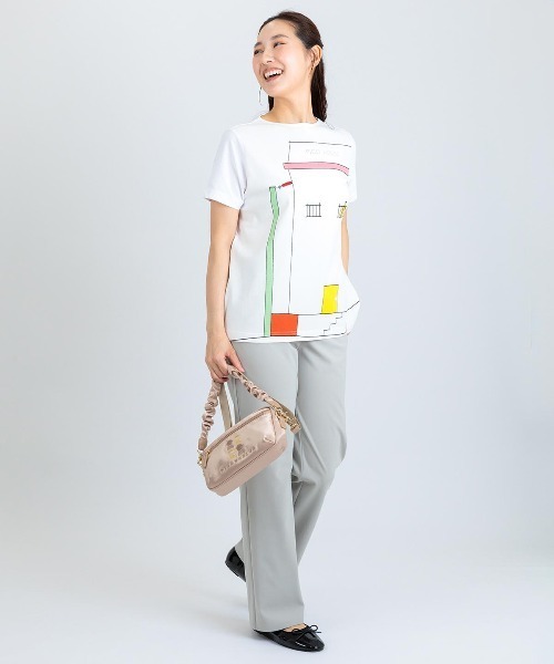 Picone CLUB（ピッコーネクラブ）の「前後異素材アートプルオーバー（Tシャツ/カットソー・レディース・ホワイト/ブラック/ベージュ・11号/13号/9号）」の13枚目の写真