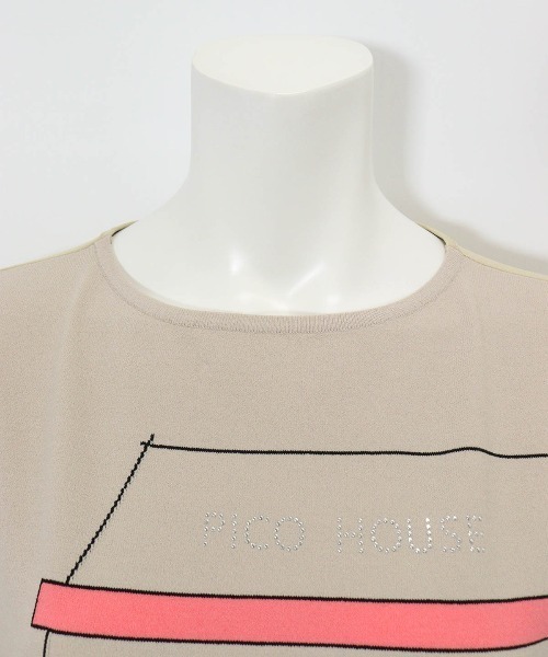 Picone CLUB（ピッコーネクラブ）の「前後異素材アートプルオーバー（Tシャツ/カットソー・レディース・ホワイト/ブラック/ベージュ・11号/13号/9号）」の15枚目の写真