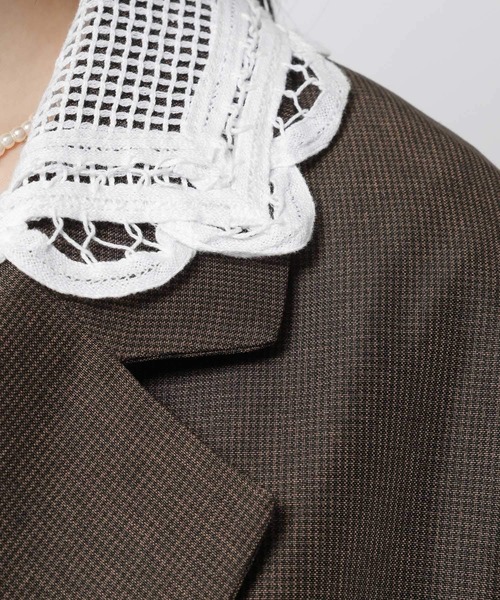 niko and...(ニコアンド)の「2WAY衿レースビッグジャケット(テーラードジャケット・レディース・ダークブラウン/グレー/チャコール・FREE)」の22枚目の写真