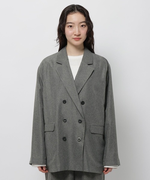 niko and...(ニコアンド)の「2WAY衿レースビッグジャケット(テーラードジャケット・レディース・ダークブラウン/グレー/チャコール・FREE)」の7枚目の写真