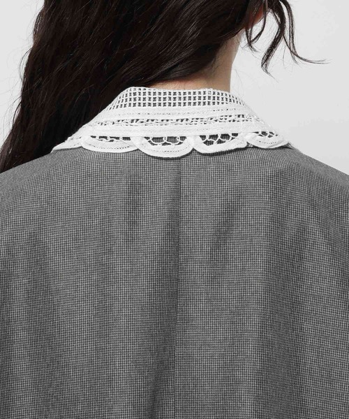 niko and...(ニコアンド)の「2WAY衿レースビッグジャケット(テーラードジャケット・レディース・ダークブラウン/グレー/チャコール・FREE)」の12枚目の写真