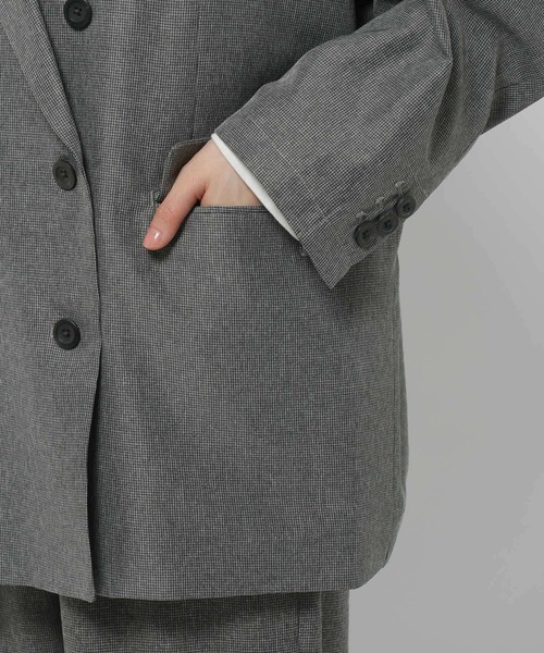 niko and...(ニコアンド)の「2WAY衿レースビッグジャケット(テーラードジャケット・レディース・ダークブラウン/グレー/チャコール・FREE)」の14枚目の写真