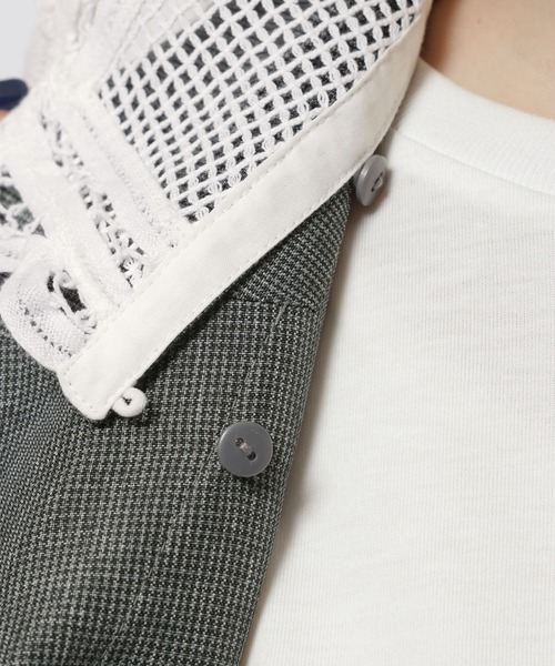 niko and...(ニコアンド)の「2WAY衿レースビッグジャケット(テーラードジャケット・レディース・ダークブラウン/グレー/チャコール・FREE)」の17枚目の写真