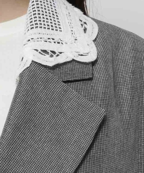 niko and...(ニコアンド)の「2WAY衿レースビッグジャケット(テーラードジャケット・レディース・ダークブラウン/グレー/チャコール・FREE)」の20枚目の写真