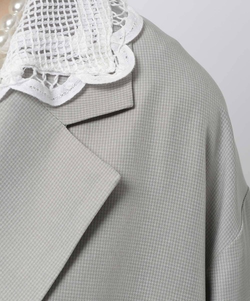 niko and...(ニコアンド)の「2WAY衿レースビッグジャケット(テーラードジャケット・レディース・ダークブラウン/グレー/チャコール・FREE)」の21枚目の写真