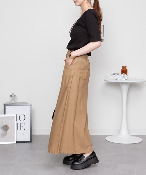 aity(アイティ)の「M-4L Vネック5分袖コットンリブT 夏服(Tシャツ/カットソー・レディース・ブラック/ベージュ/オフホワイト・4L/3L/LL/L/M)」の14枚目の写真