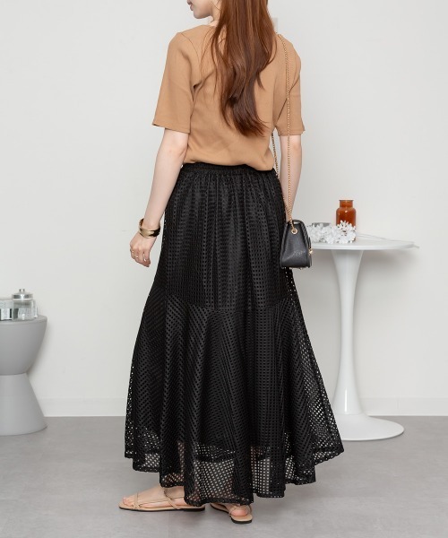 aity(アイティ)の「M-4L Vネック5分袖コットンリブT 夏服(Tシャツ/カットソー・レディース・ブラック/ベージュ/オフホワイト・4L/3L/LL/L/M)」の21枚目の写真