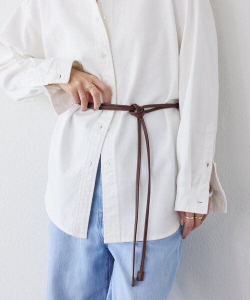 RIVE DROITE(リヴドロワ)の「【ウエストのアクセントに】レザーコードベルト(ベルト・レディース・ブラック/ブラウン・FREE)」の1枚目の写真