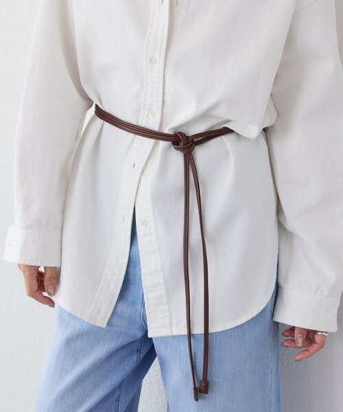 RIVE DROITE(リヴドロワ)の「【ウエストのアクセントに】レザーコードベルト(ベルト・レディース・ブラック/ブラウン・FREE)」の9枚目の写真