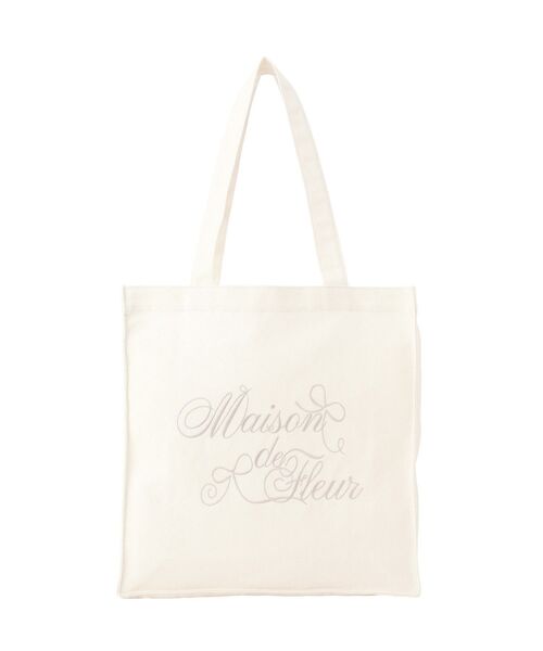 Maison de FLEUR(メゾンドフルール)の「ブランドロゴ刺繍スクエアトートバッグ(トートバッグ・レディース・ブラック/アイボリー・FREE)」の14枚目の写真