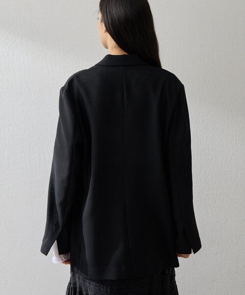 Whim Gazette（ウィムガゼット）の「リネンライクダブルテーラードジャケット（テーラードジャケット・レディース・ベージュ/ブラック・FREE）」の9枚目の写真