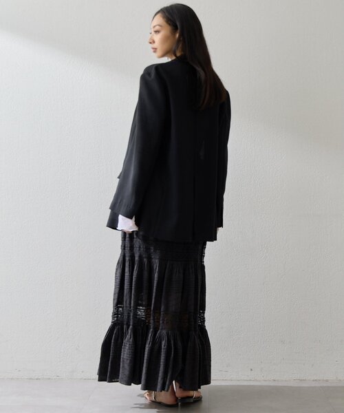 Whim Gazette（ウィムガゼット）の「リネンライクダブルテーラードジャケット（テーラードジャケット・レディース・ベージュ/ブラック・FREE）」の19枚目の写真