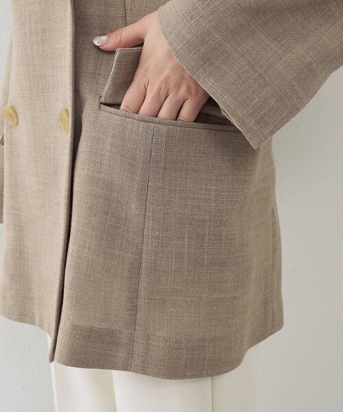 Whim Gazette（ウィムガゼット）の「リネンライクダブルテーラードジャケット（テーラードジャケット・レディース・ベージュ/ブラック・FREE）」の21枚目の写真