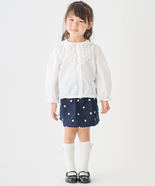 petit main（プティマイン）の「ちびフリルブラウス（シャツ/ブラウス・キッズ・ブルー/オフホワイト/ピンク・110cm/100cm/120cm/130cm/90cm）」の8枚目の写真