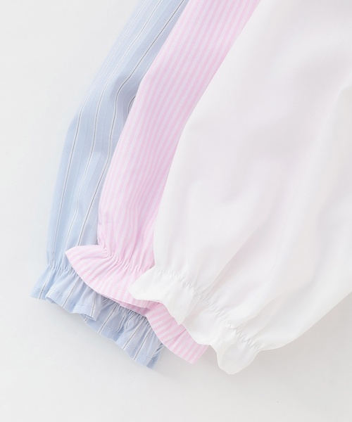 petit main（プティマイン）の「ちびフリルブラウス（シャツ/ブラウス・キッズ・ブルー/オフホワイト/ピンク・110cm/100cm/120cm/130cm/90cm）」の4枚目の写真