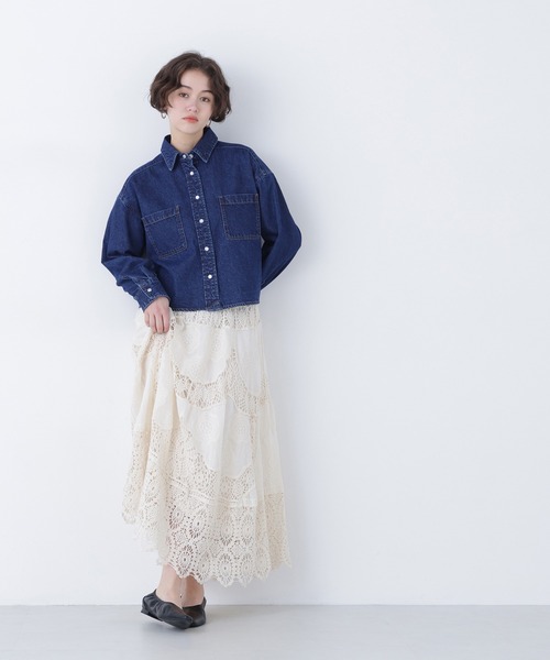 N.（N. Natural Beauty Basic）（エヌエヌナチュラルビューティーベーシック）の「コットンレースボリュームスカート（スカート・レディース・ホワイト系その他・ﾌﾘ-）」の2枚目の写真