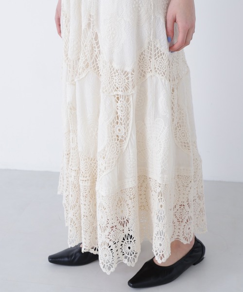 N.（N. Natural Beauty Basic）（エヌエヌナチュラルビューティーベーシック）の「コットンレースボリュームスカート（スカート・レディース・ホワイト系その他・ﾌﾘ-）」の13枚目の写真