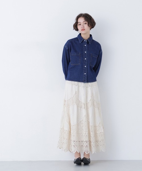 N.（N. Natural Beauty Basic）（エヌエヌナチュラルビューティーベーシック）の「コットンレースボリュームスカート（スカート・レディース・ホワイト系その他・ﾌﾘ-）」の6枚目の写真