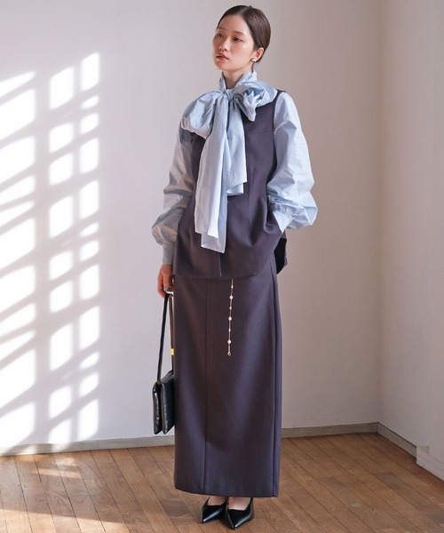 AKTE（アクテ）の「ボウタイブラウス（シャツ/ブラウス・レディース・ライトブルー/ホワイト・FREE）」の17枚目の写真