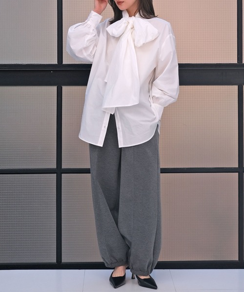 AKTE（アクテ）の「ボウタイブラウス（シャツ/ブラウス・レディース・ライトブルー/ホワイト・FREE）」の20枚目の写真