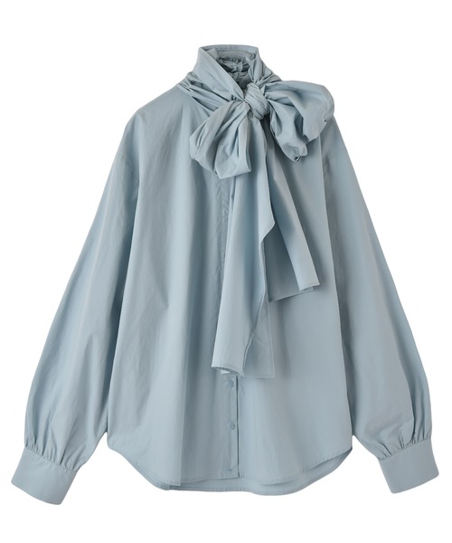 AKTE（アクテ）の「ボウタイブラウス（シャツ/ブラウス・レディース・ライトブルー/ホワイト・FREE）」の5枚目の写真