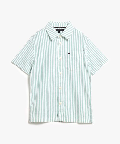 TOMMY HILFIGER（トミーヒルフィガー）の「BOYS フレックスストライプショートスリーブシャツ（シャツ/ブラウス・キッズ・グリーン・140cm/160cm/150cm）」の5枚目の写真