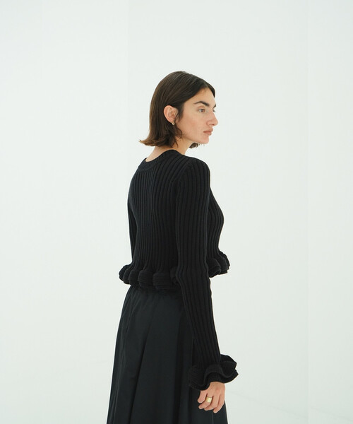 ダブルフェイスショートフリルカーディガン CLANE（クラネ） カーディガン 「CLANE/クラネ」W FACE SHORT FRILLED