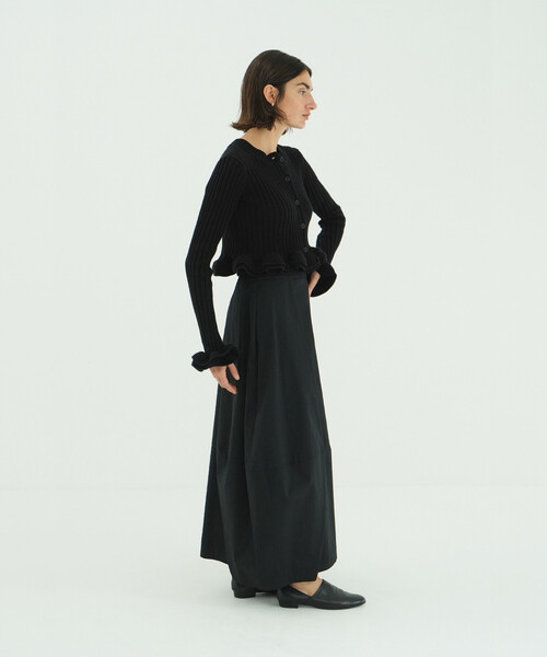 CLANE ショートフリルニットトップス CLANE（クラネ） 正規商品 ショート フリル ニット トップス W FACE