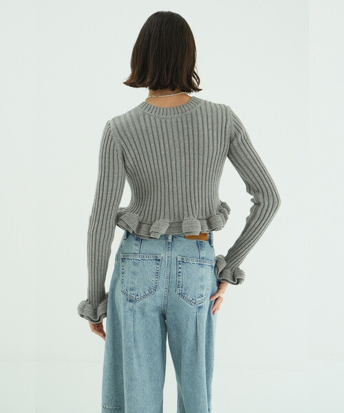 ダブルフェイスショートフリルカーディガン CLANE（クラネ） カーディガン 「CLANE/クラネ」W FACE SHORT FRILLED