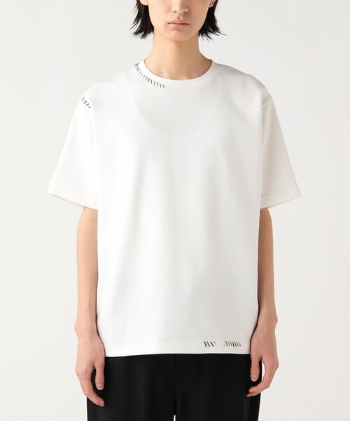 BEAMS HEART(ビームスハート)の「【ユニセックス】ダンボール ステッチ Tシャツ(吸水速乾・毛玉軽減)(Tシャツ/カットソー・メンズ・ベージュ/ホワイト・SMALL/MEDIUM/LARGE)」の9枚目の写真