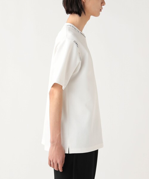 BEAMS HEART(ビームスハート)の「【ユニセックス】ダンボール ステッチ Tシャツ(吸水速乾・毛玉軽減)(Tシャツ/カットソー・メンズ・ベージュ/ホワイト・SMALL/MEDIUM/LARGE)」の10枚目の写真