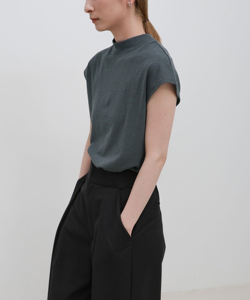 select MOCA（セレクトモカ）の「プチハイフレンチスリーブトップス（Tシャツ/カットソー・レディース・チャコールグレー/ブラック/アイボリー・FREE）」の15枚目の写真