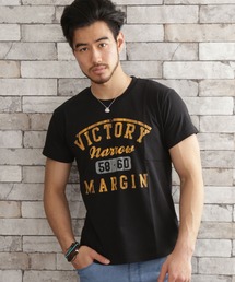 ARCADE（アーケード）の「夏服 アメカジ カレッジプリント リンガー 半袖Tシャツ（Tシャツ/カットソー）」