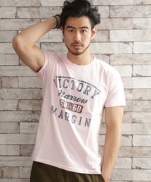 夏服 アメカジ カレッジプリント リンガー 半袖Tシャツ