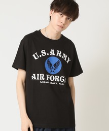 夏服 アメカジ カレッジプリント リンガー 半袖Tシャツ