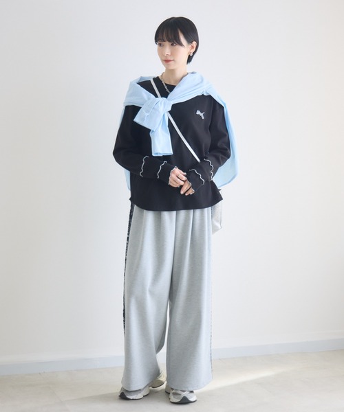 Paradise Picnic（パラダイスピクニック）の「TRANOI.レースラインワイドパンツ（スウェットパンツ・レディース・ブラック/グレー/ホワイト・FREE）」の20枚目の写真