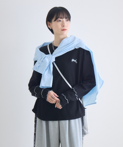 Paradise Picnic（パラダイスピクニック）の「TRANOI.レースラインワイドパンツ（スウェットパンツ・レディース・ブラック/グレー/ホワイト・FREE）」の21枚目の写真