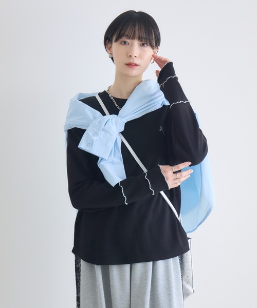Paradise Picnic（パラダイスピクニック）の「TRANOI.レースラインワイドパンツ（スウェットパンツ・レディース・ブラック/グレー/ホワイト・FREE）」の22枚目の写真