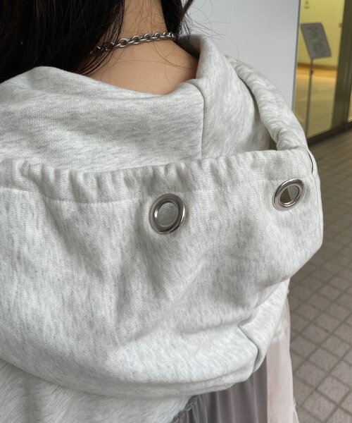 CIAOPANIC(チャオパニック)の「【ゆなまる企画】【HELLO.SANFRANCISCO/ハローサンフランシスコ】リメイクパーカーワンピース(ワンピース・レディース・オフホワイト/チャコールグレー・ONE SIZE)」の21枚目の写真