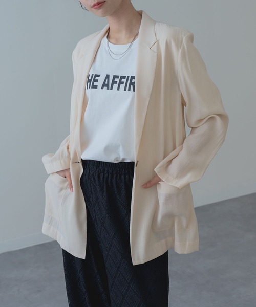 ANNA LUNA(アンナルナ)の「【ANNA LUNA】 大人の軽やか セミシアー ジャケット(テーラードジャケット・レディース・グレー/ブラック/ベージュ・MEDIUM)」の3枚目の写真