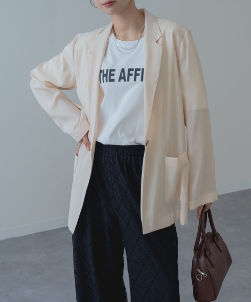 ANNA LUNA(アンナルナ)の「【ANNA LUNA】 大人の軽やか セミシアー ジャケット(テーラードジャケット・レディース・グレー/ブラック/ベージュ・MEDIUM)」の16枚目の写真