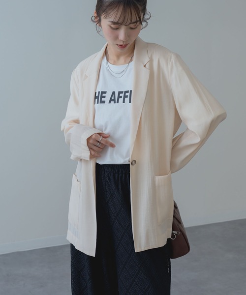 ANNA LUNA(アンナルナ)の「【ANNA LUNA】 大人の軽やか セミシアー ジャケット(テーラードジャケット・レディース・グレー/ブラック/ベージュ・MEDIUM)」の21枚目の写真
