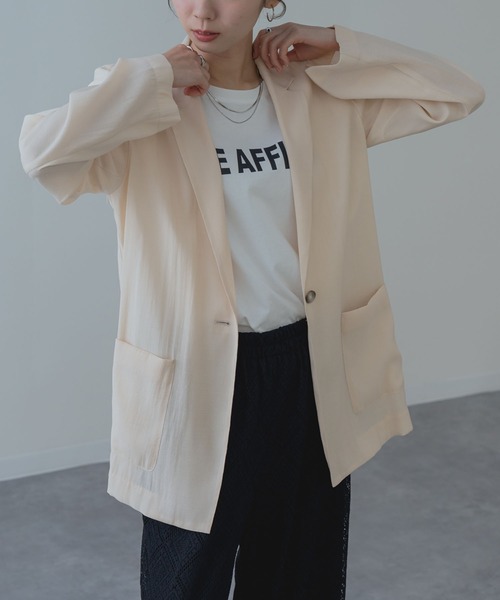 ANNA LUNA(アンナルナ)の「【ANNA LUNA】 大人の軽やか セミシアー ジャケット(テーラードジャケット・レディース・グレー/ブラック/ベージュ・MEDIUM)」の20枚目の写真