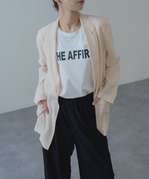 ANNA LUNA(アンナルナ)の「【ANNA LUNA】 大人の軽やか セミシアー ジャケット(テーラードジャケット・レディース・グレー/ブラック/ベージュ・MEDIUM)」の4枚目の写真