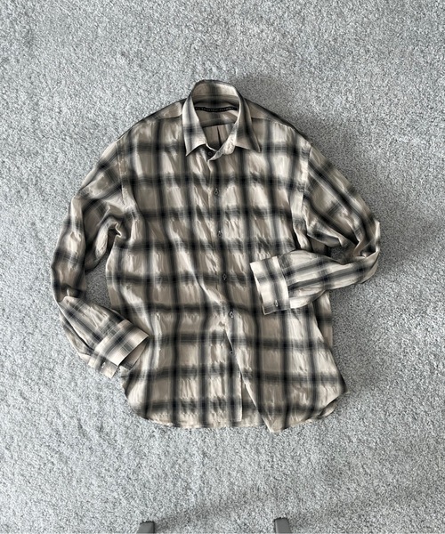 my beautiful landlet(マイビューティフルランドレット)の「my beautiful landlet Sheer check shirt(シャツ/ブラウス・メンズ・ブラック/ブルー/ベージュ・0)」の3枚目の写真